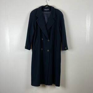 Herman Kay Full Length Wool Double Breasted 2 Pocket Womens 12 Winter Black Coat